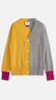 Camelia Colour Block Cashmere V Neck Cardigan