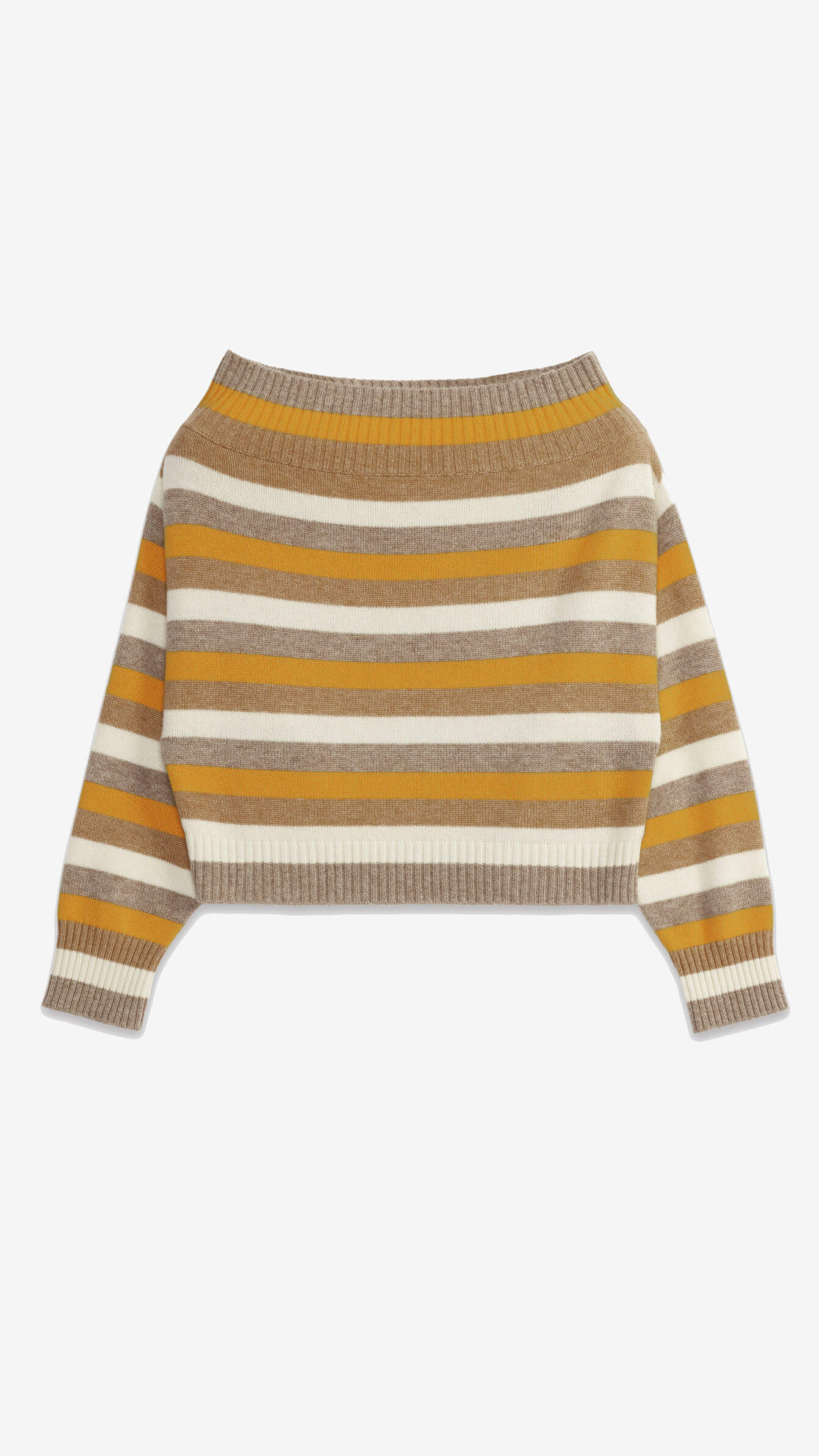Sanaz Off The Shoulder Striped Sweater