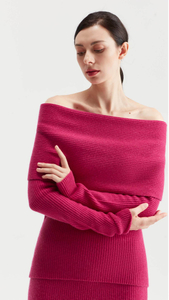 Saniya Off The Shoulder Fold-over Sweater