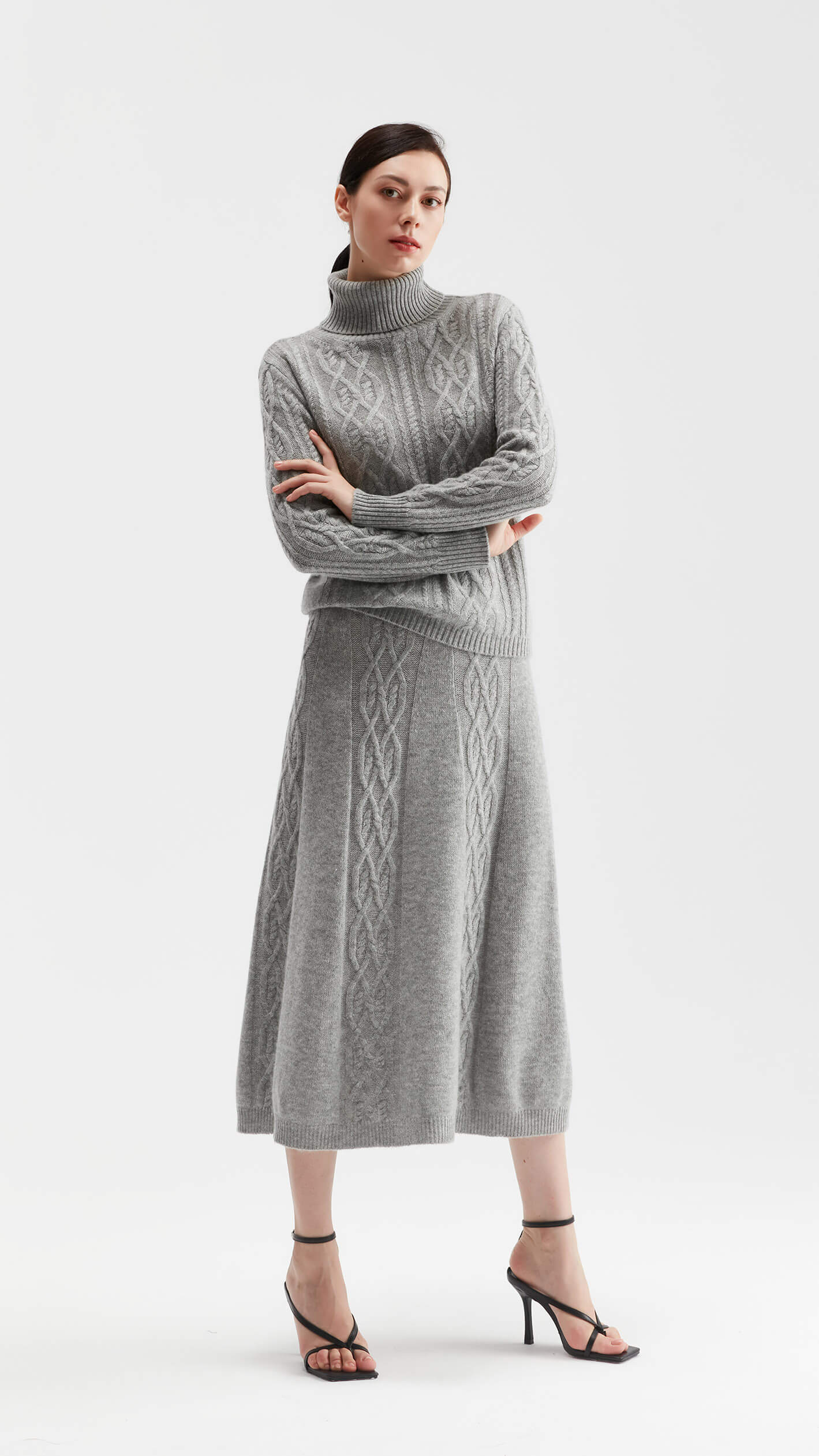 Kylie A Line Cable-knit Skirt