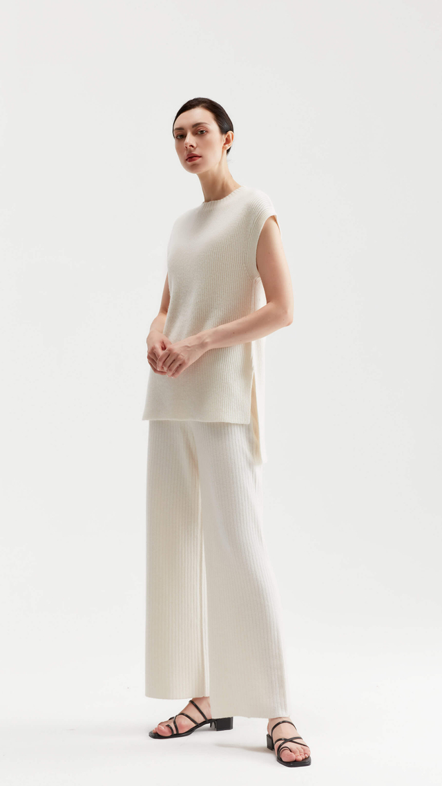 Valentina Side Slit Cashmere Vest