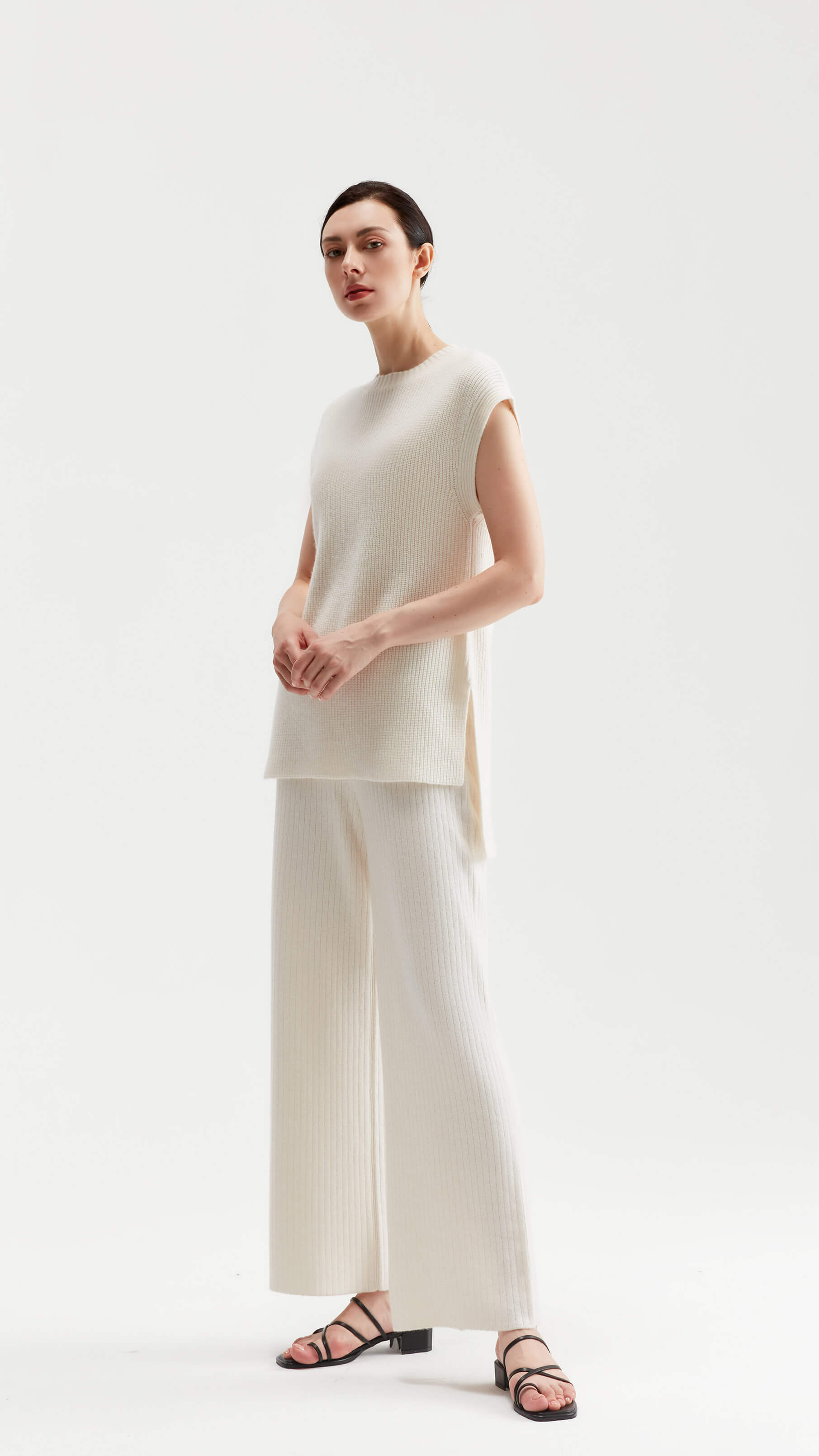 Valentina Side Slit Cashmere Vest