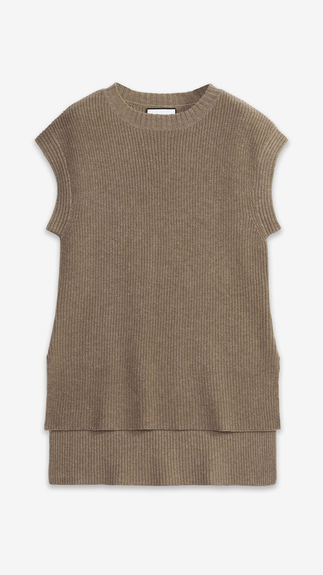 Valentina Side Slit Cashmere Vest