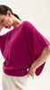 Sapphire Draped-sleeve Cashmere Sweater 