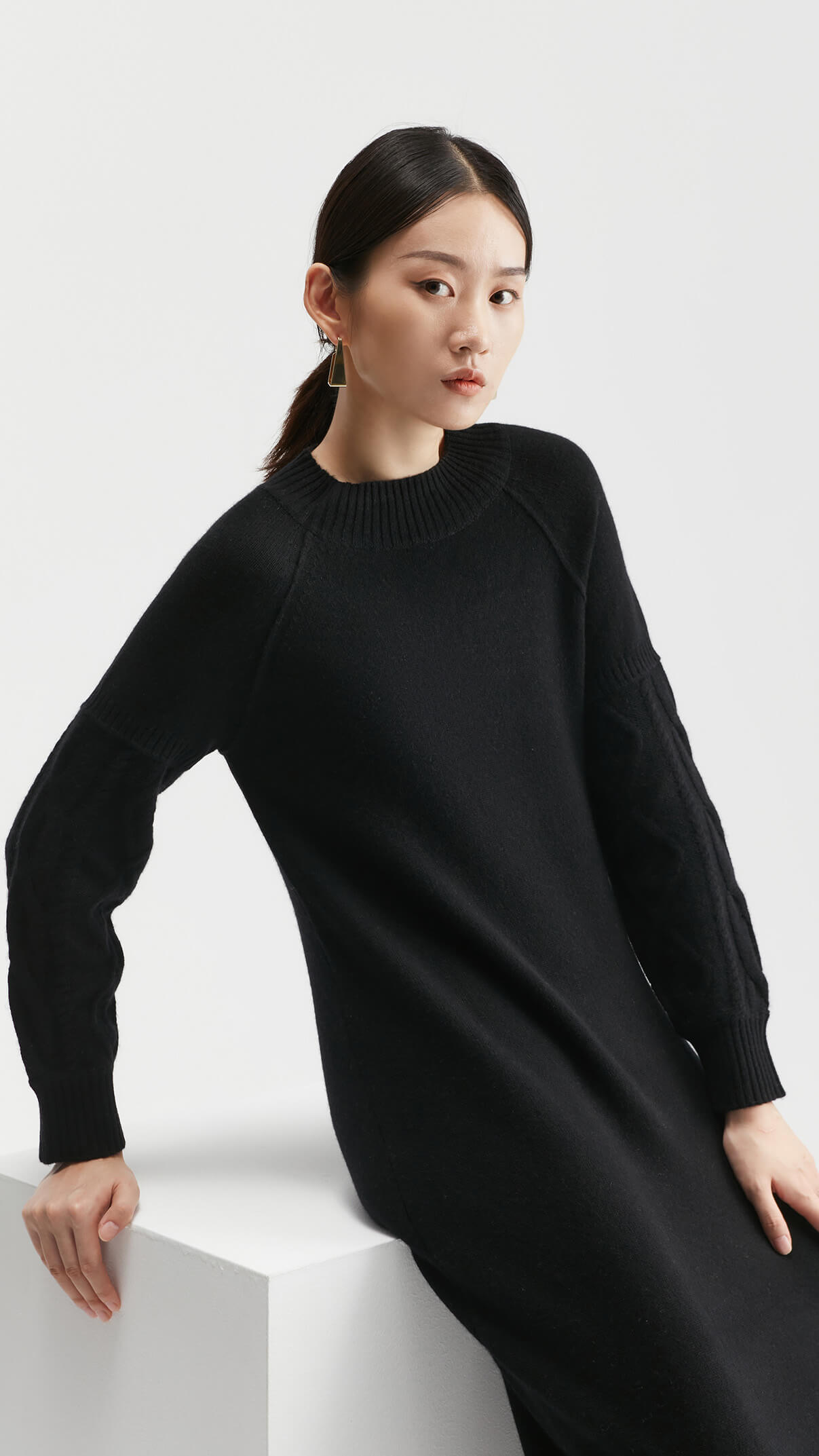 Dahlia Cable-knit Midi Dress