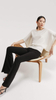 Sapphire Draped-sleeve Cashmere Sweater 