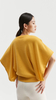 Sapphire Draped-sleeve Cashmere Sweater 