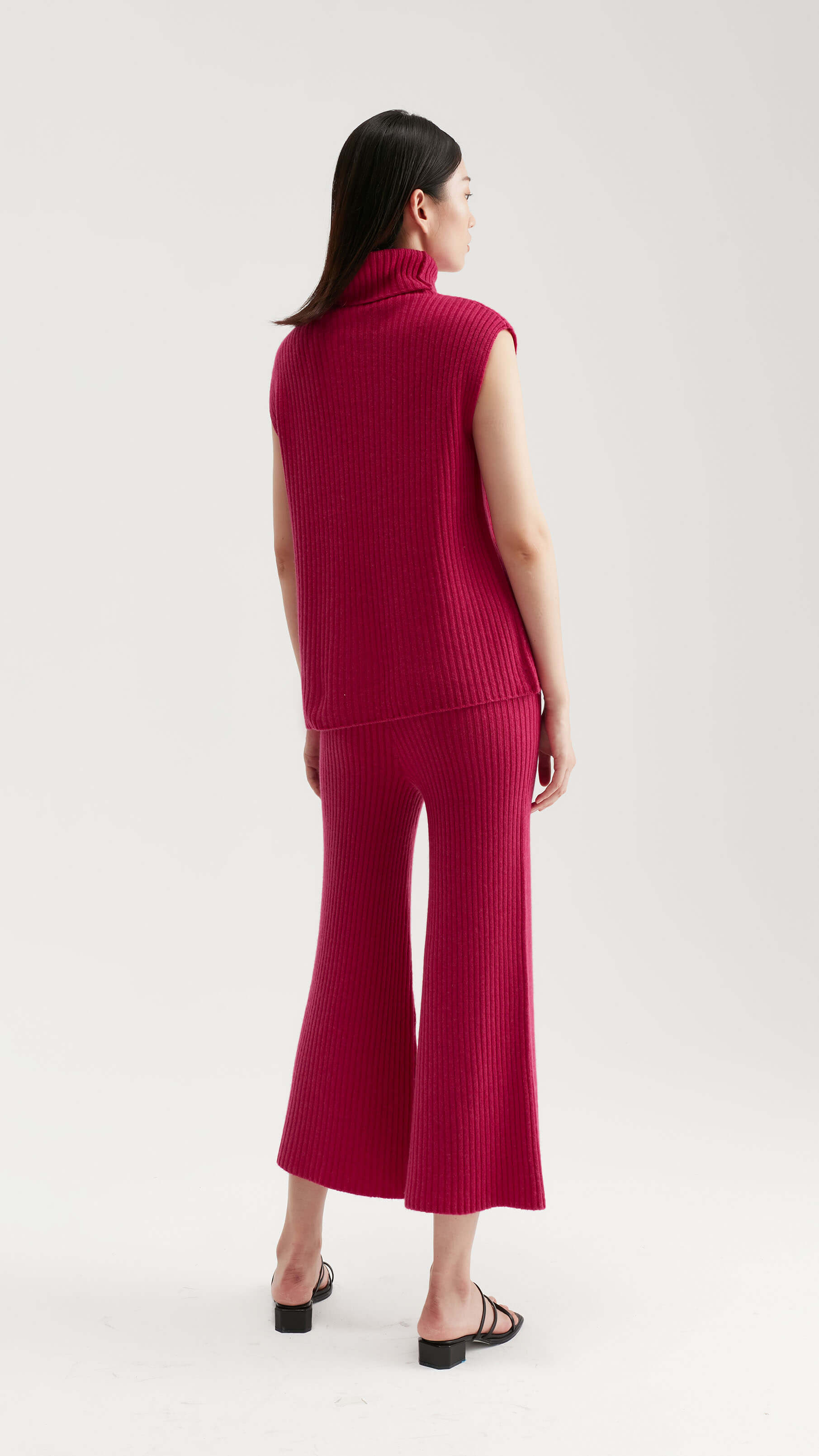 Paige Rib-knit Cropped Flare Pants