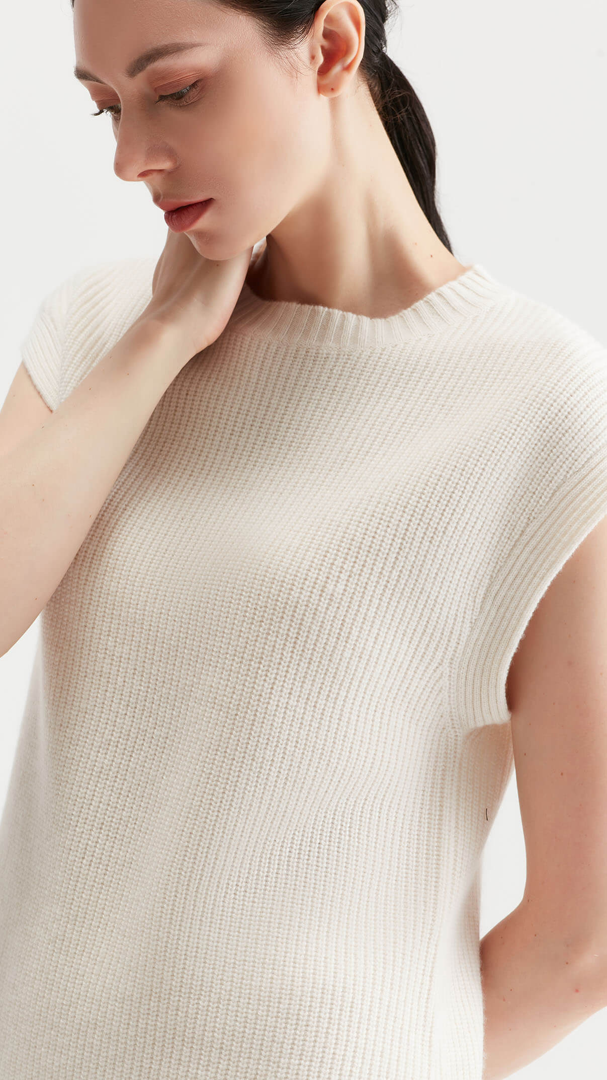 Valentina Side Slit Cashmere Vest