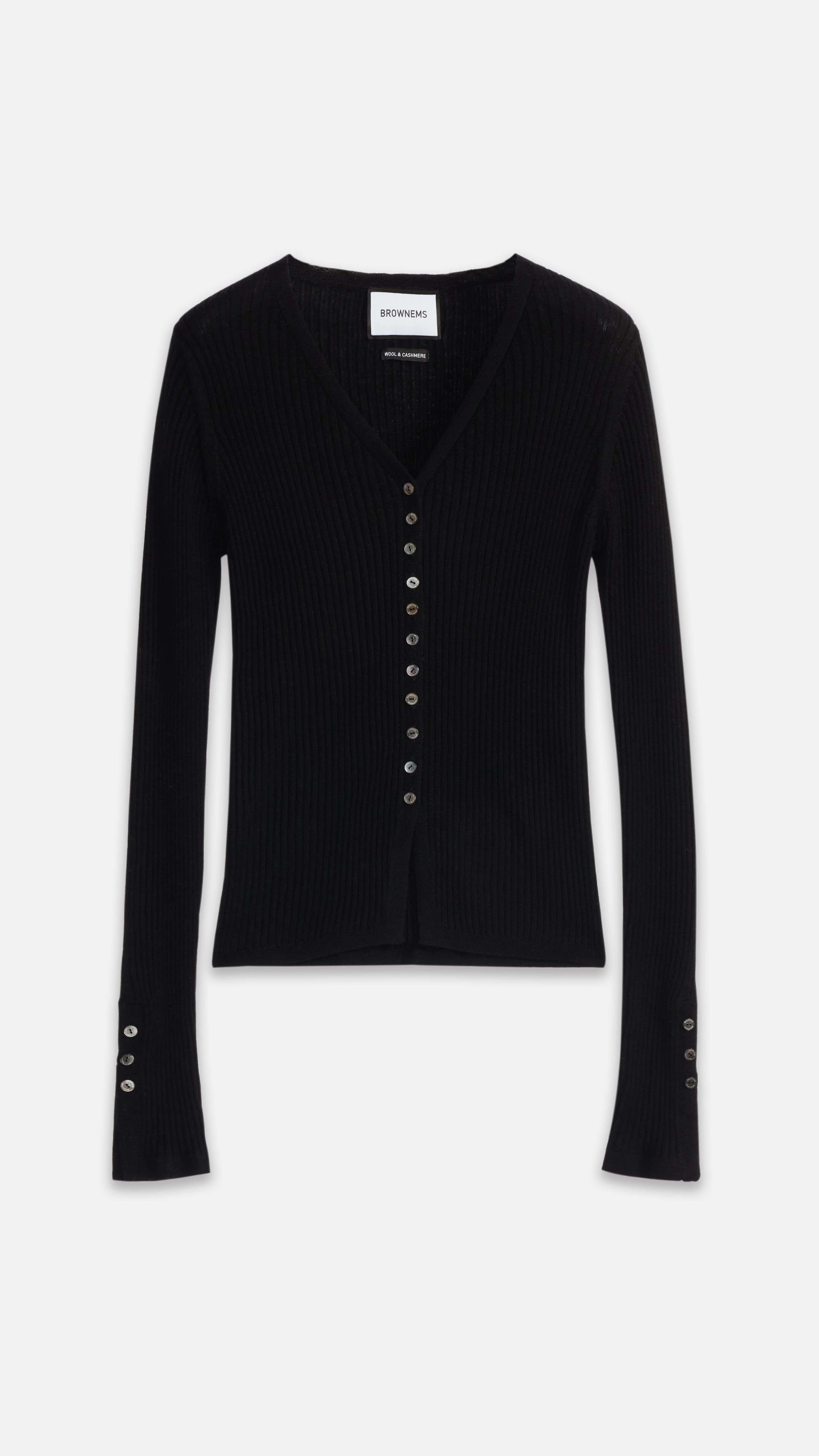Cara Button Front Wool And Cashmere Cardigan