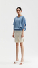 Sapphire Draped-sleeve Cashmere Sweater 