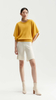 Sapphire Draped-sleeve Cashmere Sweater 