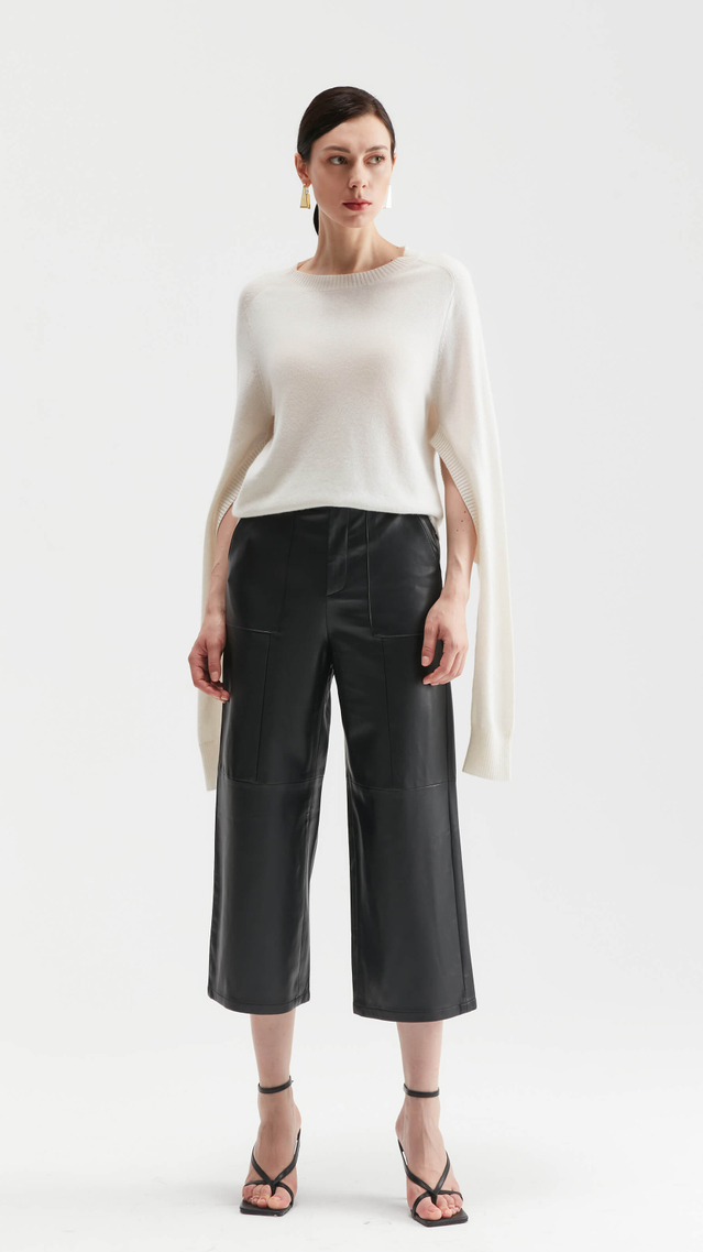 Samorn Slit Sleeves Cashmere Sweater 