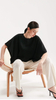 Sapphire Draped-sleeve Cashmere Sweater 