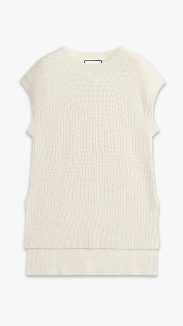 Valentina Side Slit Cashmere Vest