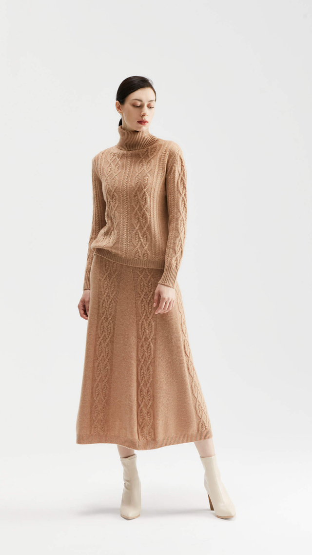 Kylie A Line Cable-knit Skirt