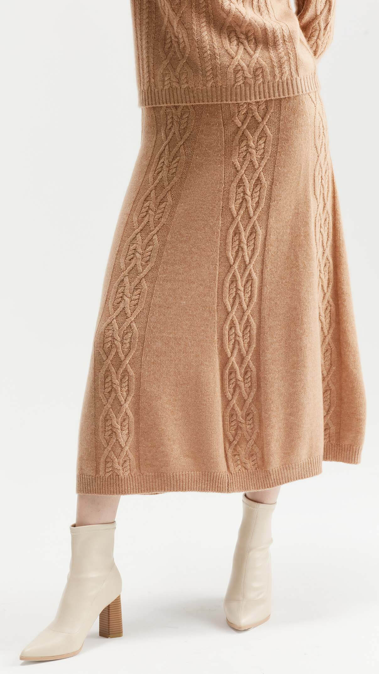 Kylie A Line Cable-knit Skirt