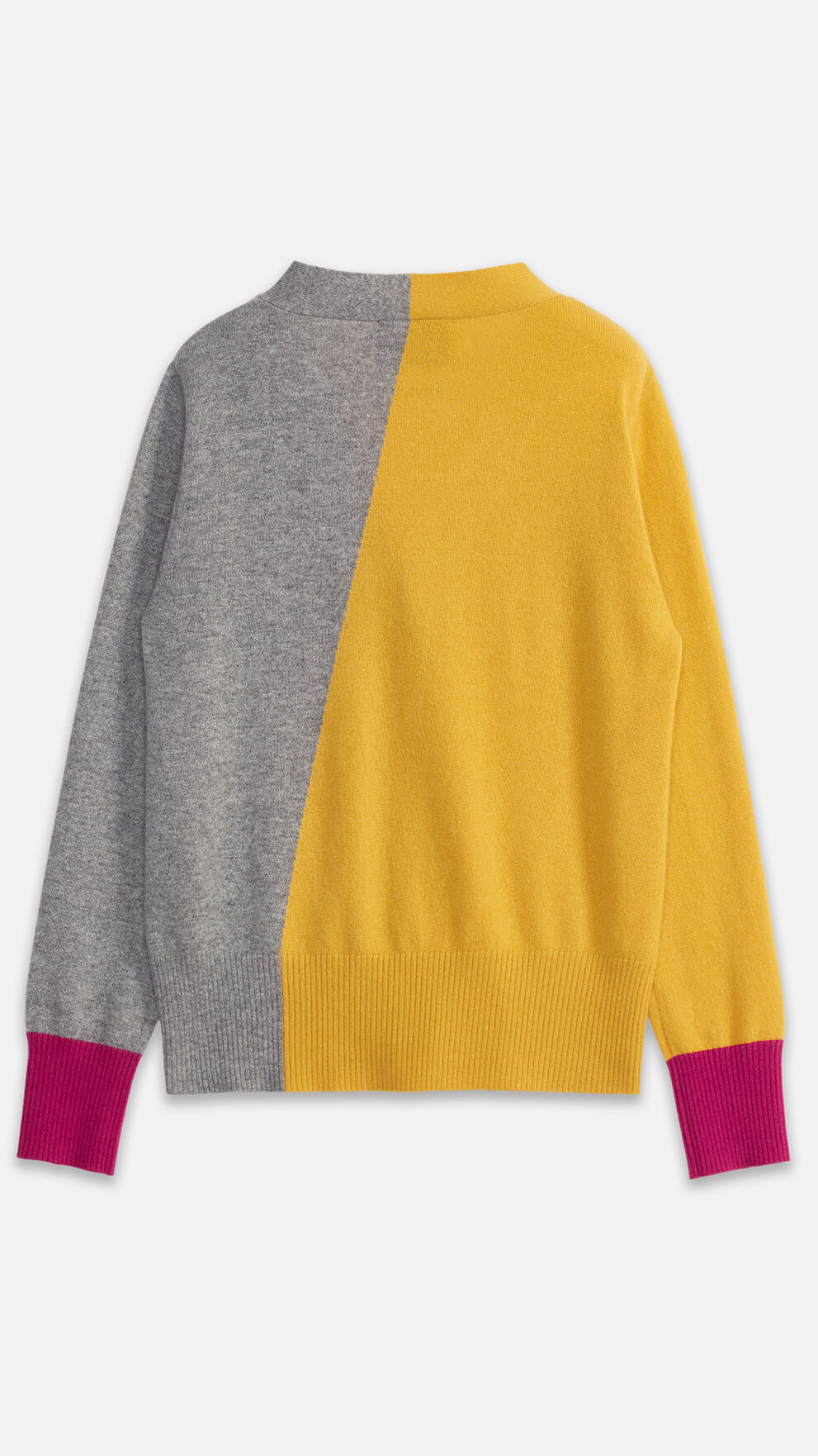 Camelia Colour Block Cashmere V Neck Cardigan