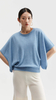 Sapphire Draped-sleeve Cashmere Sweater 